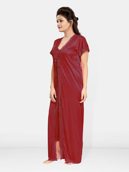 Be You Women Satin Maxi Nightdress With Robe