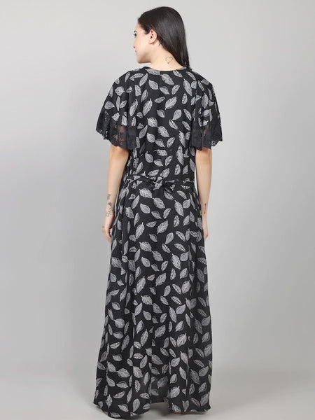 Be You Alpine Leaf Printed Maxi Nightdress