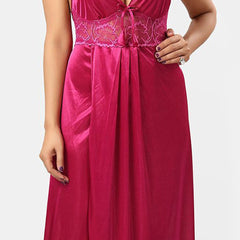 Be You Women Satin Halter Neck Maxi Nightdress