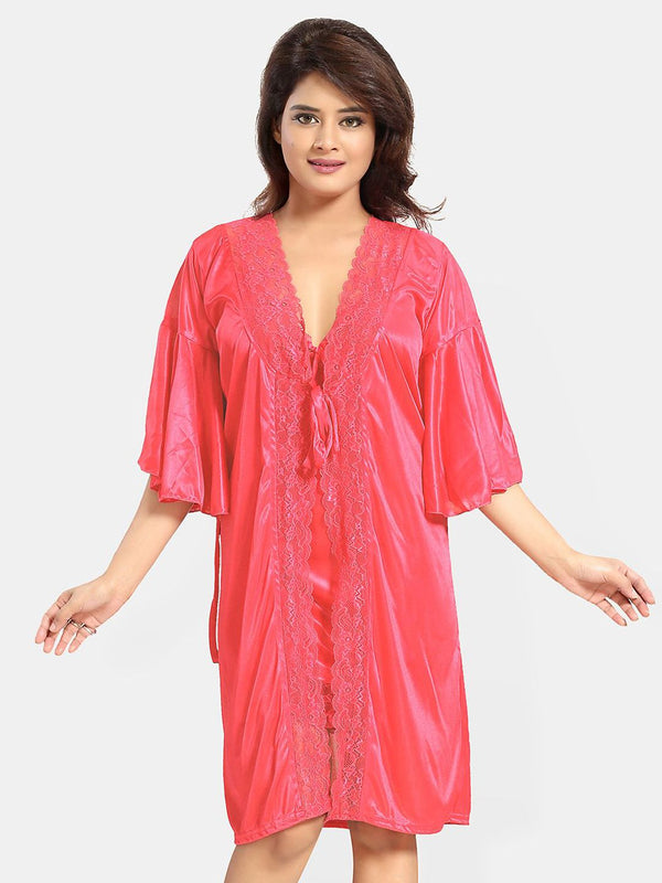 Be You Women Solid Above Knee Nightdress