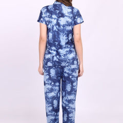 Be You Women Tie-Dye Printed Top & Pyjama Night suit