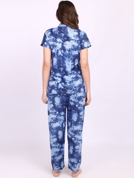 Be You Women Tie-Dye Printed Top & Pyjama Night suit