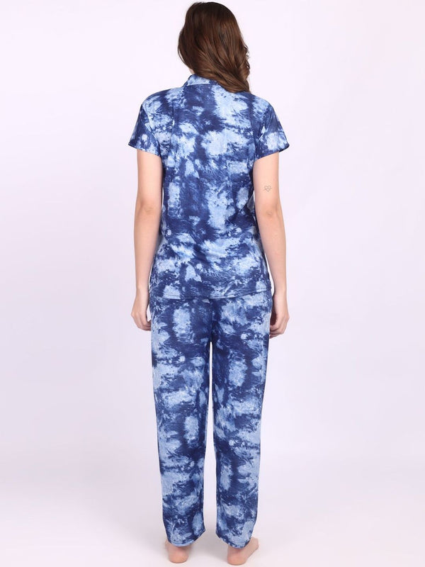 Be You Women Tie-Dye Printed Top & Pyjama Night suit