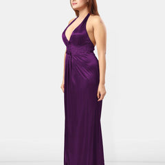 Be You Halter Neck Sleeveless Satin Maxi Nightdress