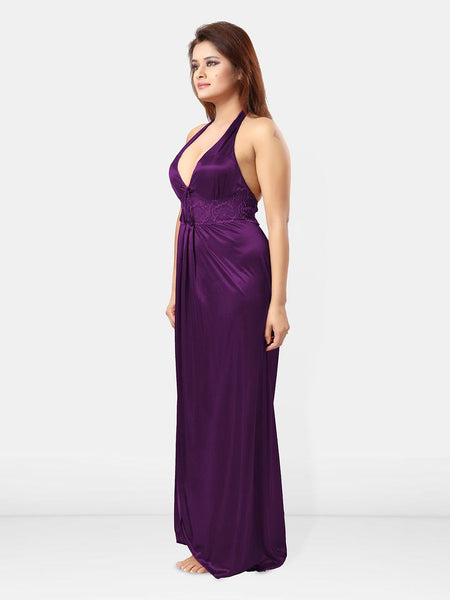 Be You Halter Neck Sleeveless Satin Maxi Nightdress