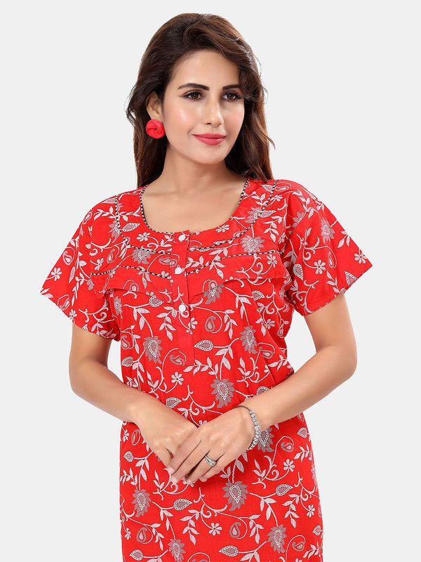 Be You Floral Printed Cotton Maternity Maxi Nightdress