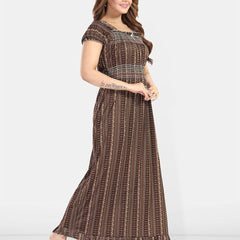Be You Women Printed Maxi Nightdress