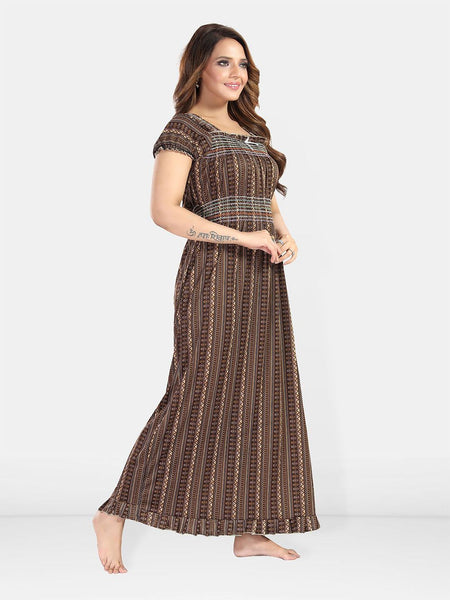 Be You Women Printed Maxi Nightdress
