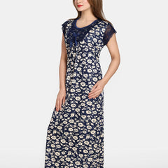 Be You Women Printed Maxi Nightdress