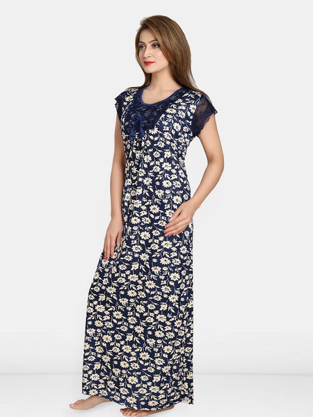 Be You Women Printed Maxi Nightdress