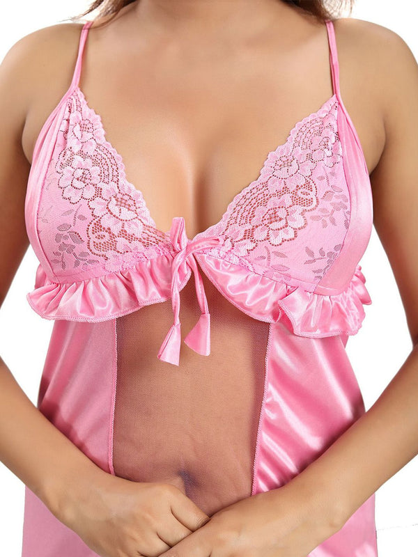 Be You Solid Satin Maxi Nightdress