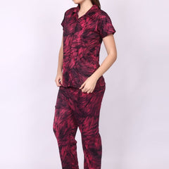Be You Women Abstract Printed Shirt & Pyjama Night suit