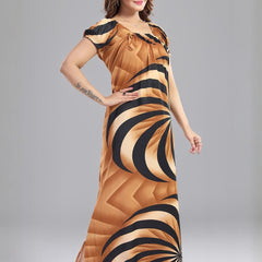 Be You Sarina Satin Spiral Print Maxi Nightdress