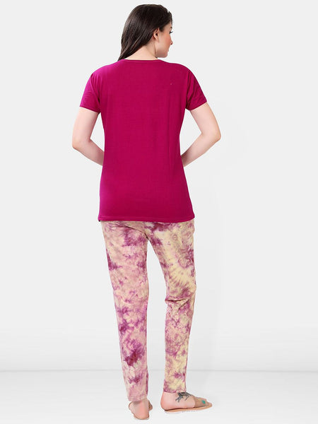 Be You Women Tie and Dye Printed Night suit