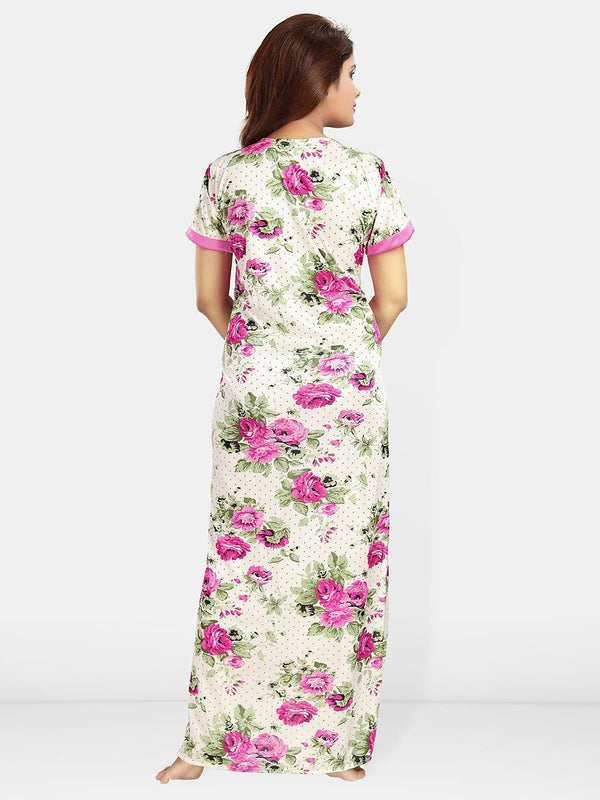 Be You Floral Printed Satin Maxi Nightdress