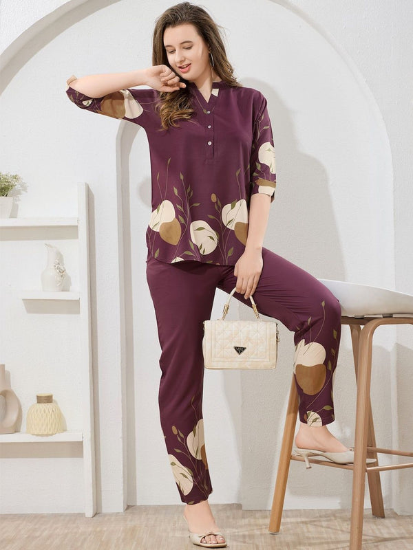 Be You Printed Top With Trousers Co-Ords