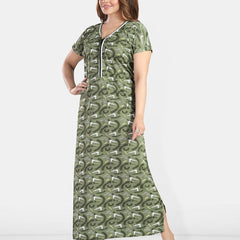 Be You Women Printed Maxi Nightdress