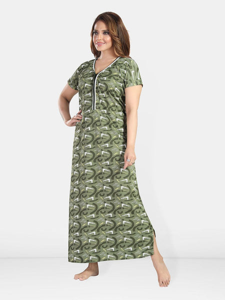Be You Women Printed Maxi Nightdress