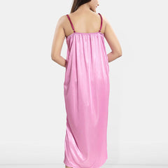 Be You Embroidered Satin Maxi Nightdress With Robe