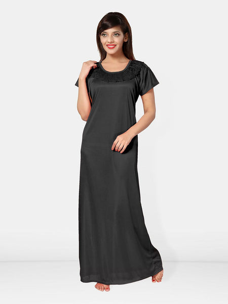 Be You Women Satin Maxi Nightdress