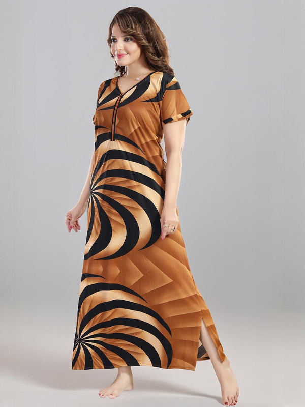 Be You Printed V-Neck Maternity Maxi Nightdress