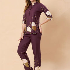 Be You Printed Top With Trousers Co-Ords