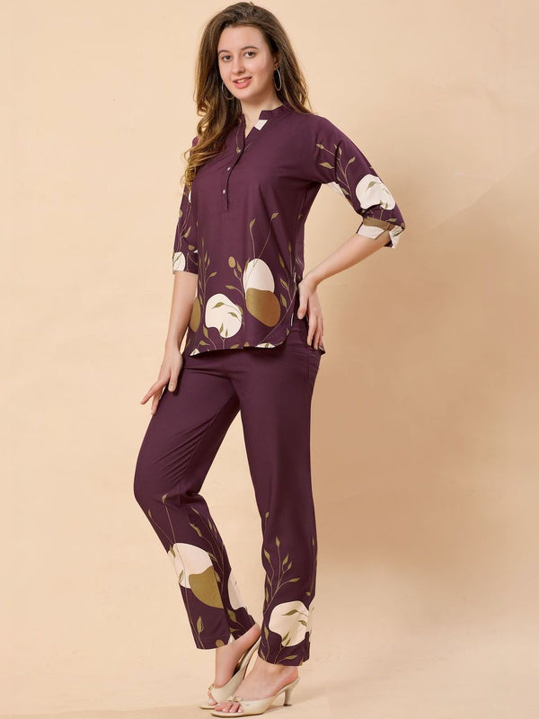 Be You Printed Top With Trousers Co-Ords