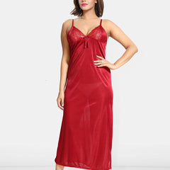 Be You Women 2 pieces Satin Nighty with Robe Maxi Nightdress