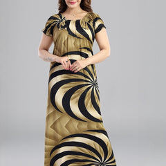 Be You Sarina Satin Spiral Printed Maxi Nightdress