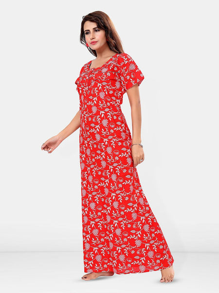 Be You Floral Printed Cotton Maternity Maxi Nightdress