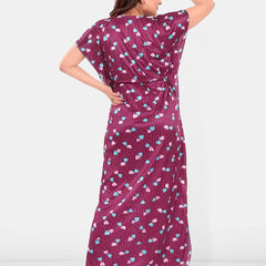 Be You Women Printed Maxi Nightdress