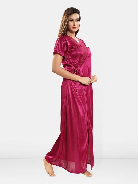 Be You Set of 2 Satin Maxi Sweat Nightdress