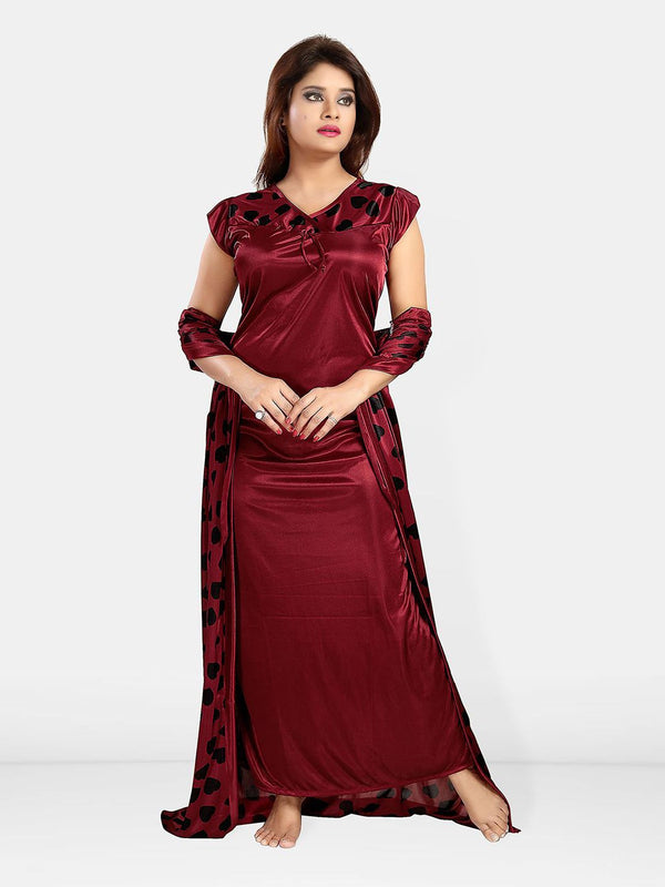 Be You Women Printed Maxi Nightdress Set