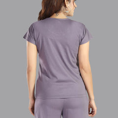 Be You Graphic Printed Round Neck Modal Night suit