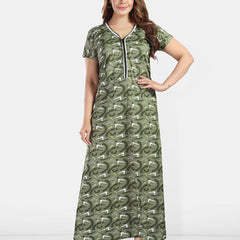 Be You Women Printed Maxi Nightdress