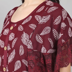 Be You Leaf Printed Maxi Nightdress