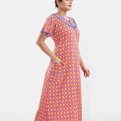 Be You Pure Cotton Printed Maxi Nightdress