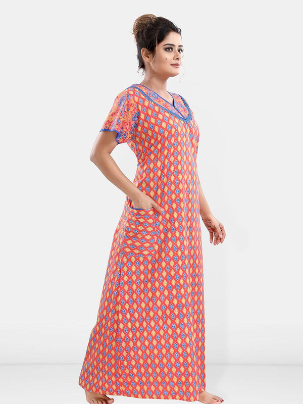 Be You Pure Cotton Printed Maxi Nightdress