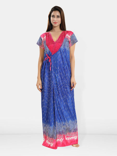 Be You Women Printed Maxi Nightdress