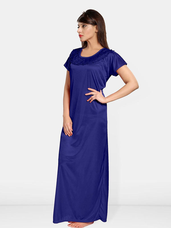 Be You Round Neck Satin Maxi Nightdress