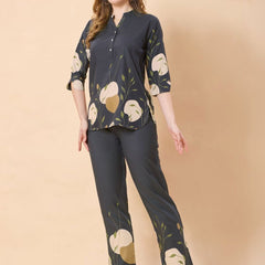 Be You Printed Top With Trousers Co-Ords