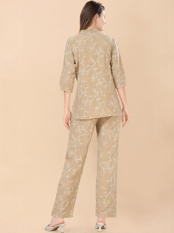 Be You Embroidered Top With Trousers Co-Ords