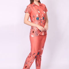 Be You Women Floral Printed Top & Pyjama Night suit