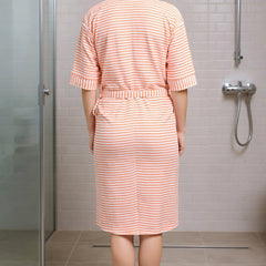 Striped Terry Cotton Bath Robe / Bath Gown for WOMEN