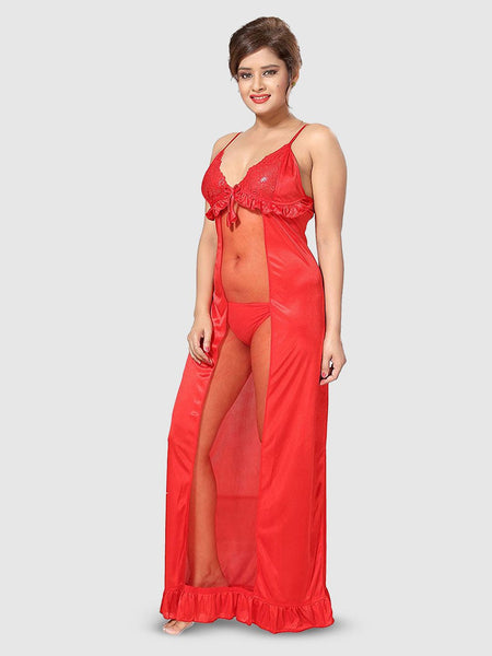 Be You Women Satin Maxi Nightdress
