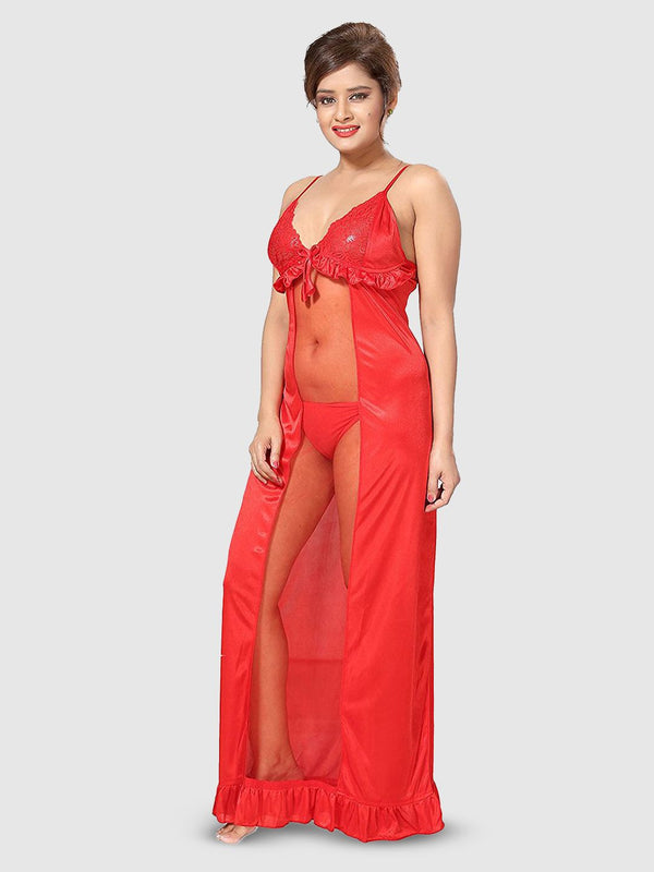Be You Women Satin Maxi Nightdress