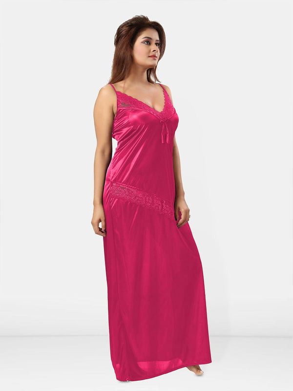 Be You Women Self Design Shoulder Strap Nightdress