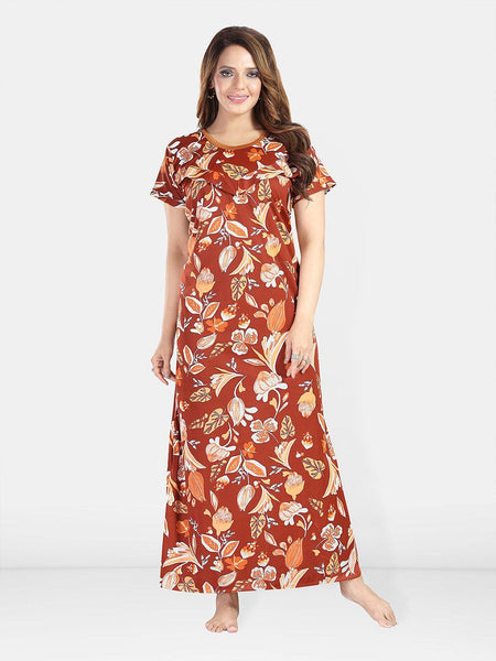 Be You Womjenb Maternity Floral Printed Maxi Nightdress