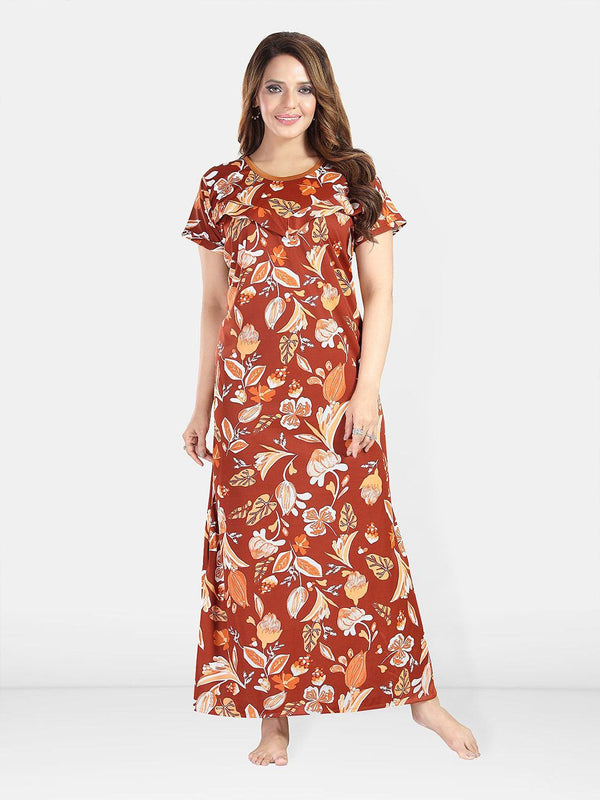 Be You Womjenb Maternity Floral Printed Maxi Nightdress