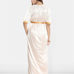 Be You Women Sleeveless Satin Maxi Nightdress With Robe